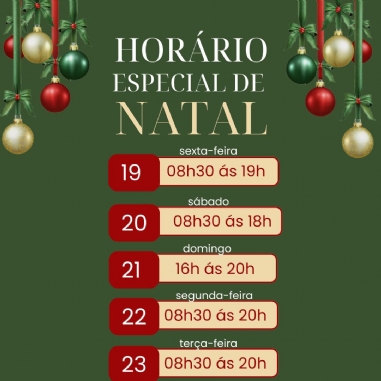Acismi anuncia o hor�rio especial para o Natal 2025