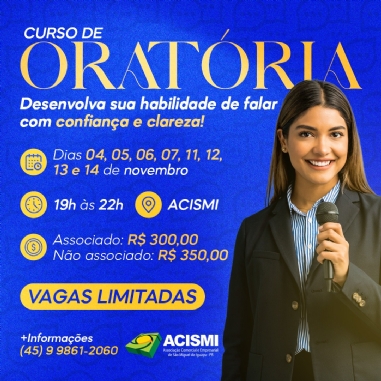 ACISMI promove curso de oratria no ms de novembro